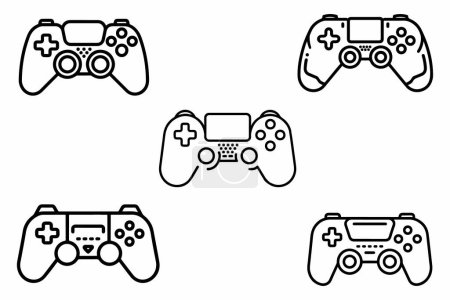 Ilustración de Controlador de videojuegos Conjunto de esquema Ilustración vectorial sobre fondo blanco - Imagen libre de derechos