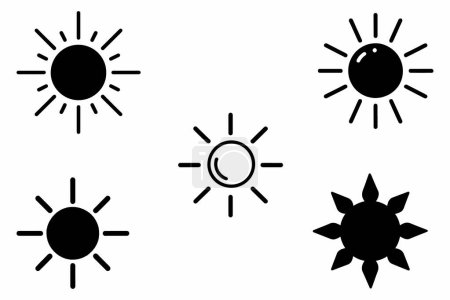 Illustration vectorielle de contour du soleil sur fond blanc