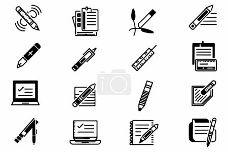 Office And Paperwork Icons Set Outline Vector Illustration