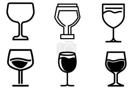 Trinken Glas Umrissvektor auf weißem Hintergrund Illustration