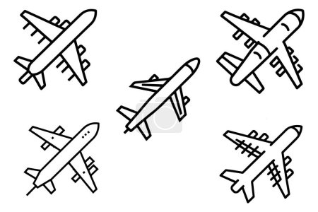 Airplane Icon Set Vector Design On White Background illustration