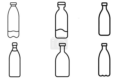 Bottle outline vector on white background illustration