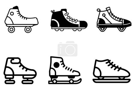 Rollers line and solid outline vector on white background illustration