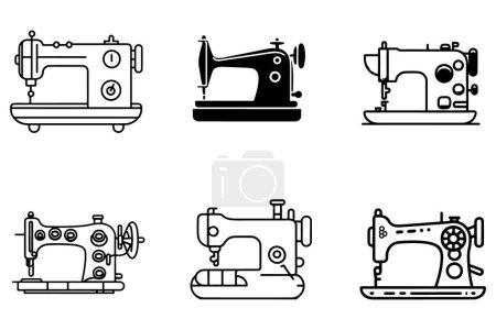 Sewing machine hand drawn outline vector on white background illustration