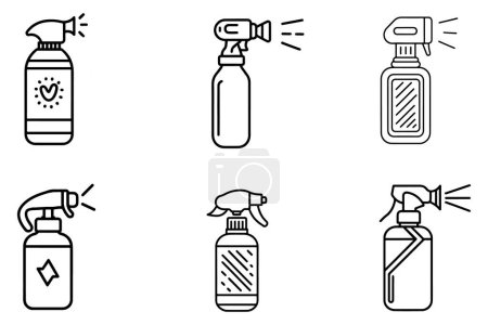 Spray disinfection set vector on white background illustration