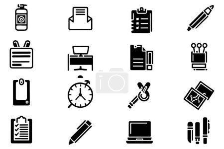 Illustration for Stationery Icons outline vector on white background illustration - Royalty Free Image