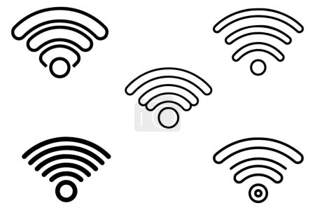 Symbole vectoriel de signal Wifi icône sur fond blanc Illustration vectorielle