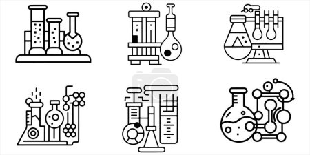 Science And Laboratory Set Vector On White Background