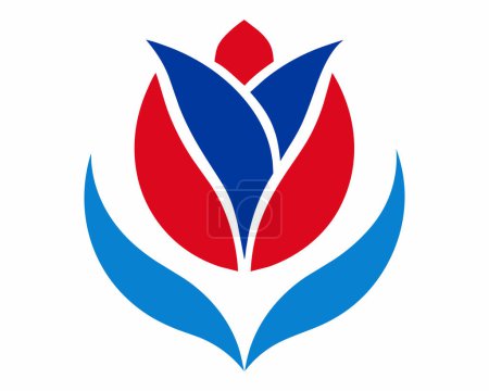 Ein Logo, das eine Tulpenfigur Vektor-Illustration enthält