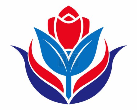 Un logotipo que contiene una figura de tulipán ilustración vectorial
