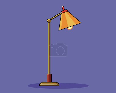 Colorful cartoon floor lamp light icon vector
