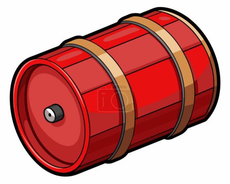 Barrel Cartoon Toolbox Vektor Illustration