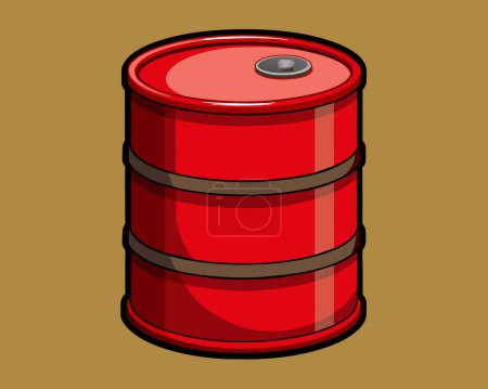 Barrel Cartoon Toolbox Vektor Illustration