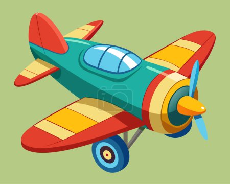 Ilustración de vector de avión de juguete sobre fondo blanco
