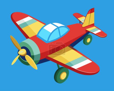 Illustration vectorielle avion jouet sur fond blanc