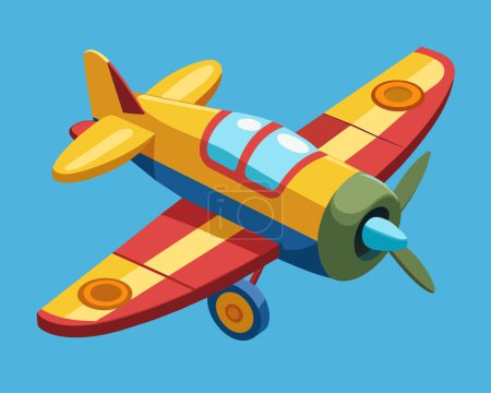 Ilustración de vector de avión de juguete sobre fondo blanco