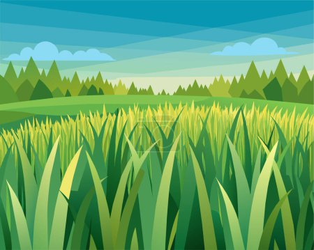 Photo for Green grass nature design elements vector illustration - Royalty Free Image