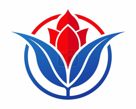 Un logotipo que contiene una figura de tulipán ilustración vectorial