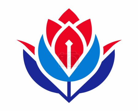 Ein Logo, das eine Tulpenfigur Vektor-Illustration enthält