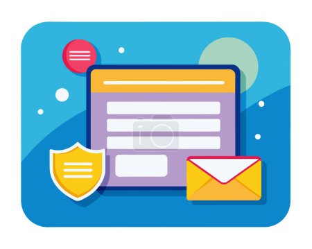 E-mail envelope marketing message and icons vector illustration