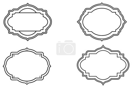Decorative Linear Frames Set Vector Design illustration