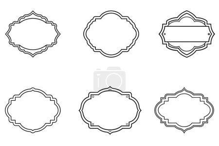 Decorative Linear Frames Set Vector Design illustration