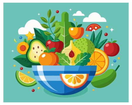 Illustration for Healthy Eating Fruit Vector illustration - Royalty Free Image