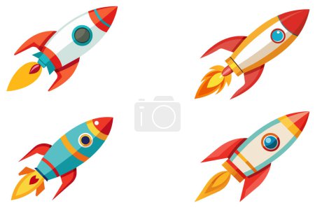 Photo for Rocket icons set vector design illustration - Royalty Free Image