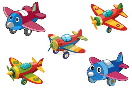 Cartoon Spielzeug Flugzeug Vektor Illustration