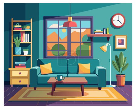 House Interior With Living Room Vectors illustration