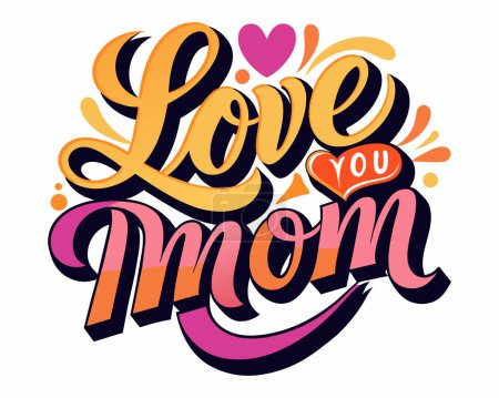 Love you mom Lettering Vector Typografie mit handgeschriebenem Kalligrafie-Text