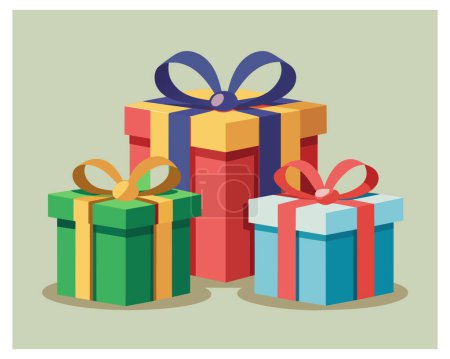 Big pile of colorful wrapped gift boxes stock illustration