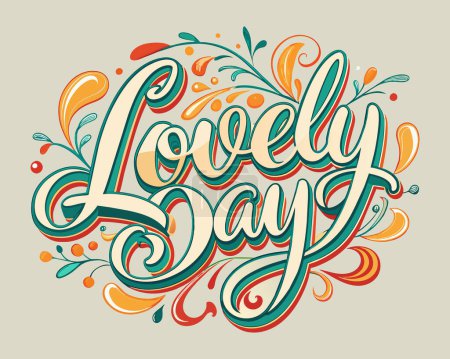 Photo for Lovely Day lettering for Gift card Calligraphy Text - Royalty Free Image