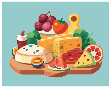 Diseño de vectores de verduras y alimentos sobre fondo blanco ilustración