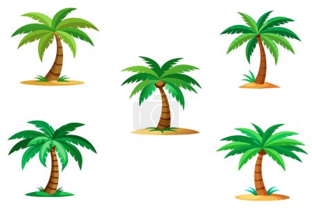 Illustration for Color image of cartoon palm tree on white background - Royalty Free Image