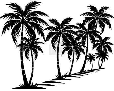Téléchargez les illustrations : Conception vectorielle de stock de palmiers sur l'illustration de fond blanc - en licence libre de droit