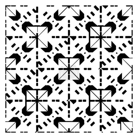 Ilustración de patrón sin costura de vectores cuadrados abstractos