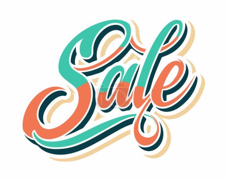 Sale text lettering design vector Illustration