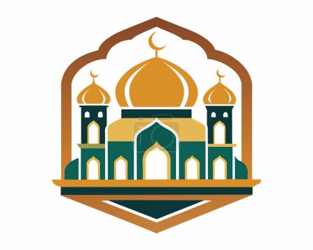 Logos Mosquée musulmane Icône Illustration vectorielle