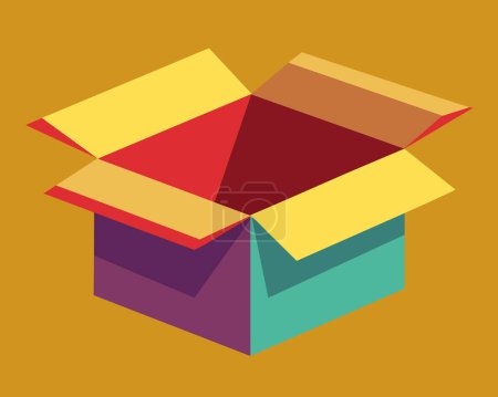 Open Cardboard Box Vector illustration