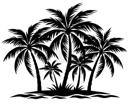 Palm tree silhouettes Vector illustration