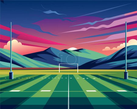 Background of rugby stadium vector illustration