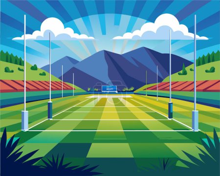 Background of rugby stadium vector illustration