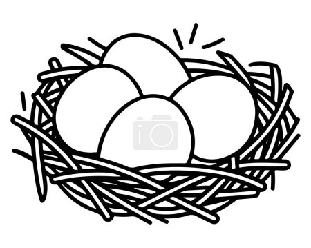 Ei im Nest gezogen Vektor