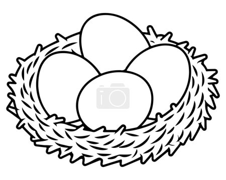 Huevo en el nido dibujado vector