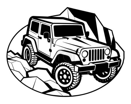 Illustration for Jeep Car outline Vector - Royalty Free Image