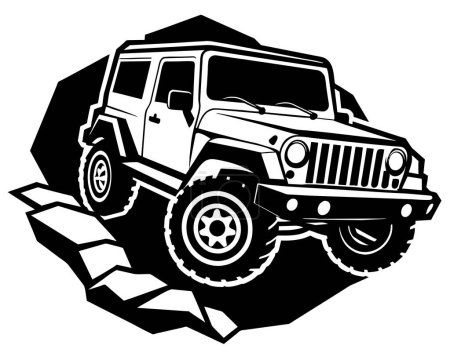 Illustration for Jeep Car outline Vector - Royalty Free Image