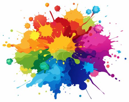 Photo for Multicolor bright colors ink splash drops brush shape vector - Royalty Free Image