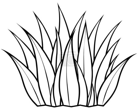 Un tas d'illustrations vectorielles d'herbe