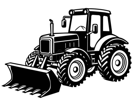 Zeichnung des landwirtschaftlichen Traktorvektors